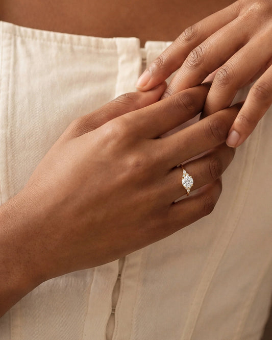 Round Cut Cluster Accent Ring