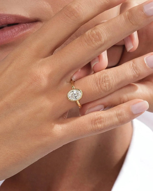 Bezel Oval Solitaire Ring