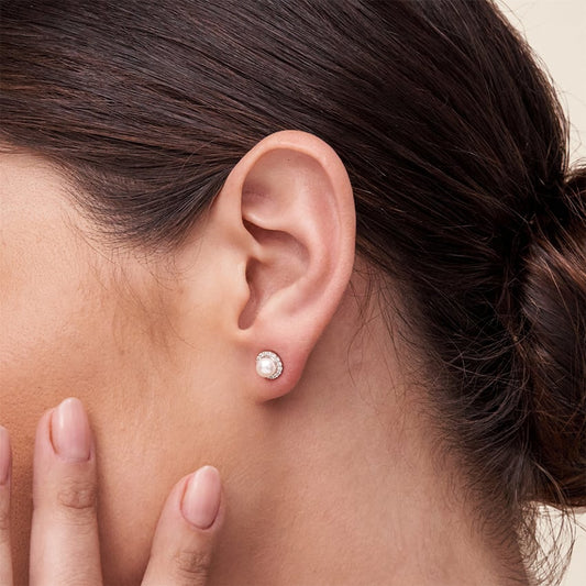 Pearl Halo Earings