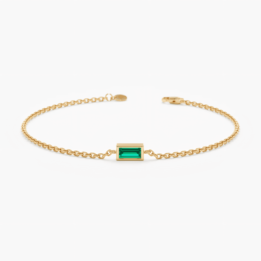 Minimalist Emerald Bracelet