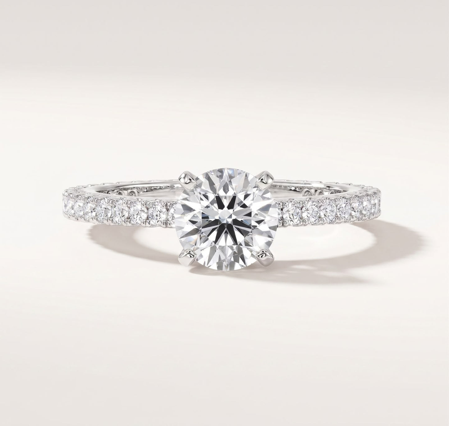 Round Solitaire Crusted Band