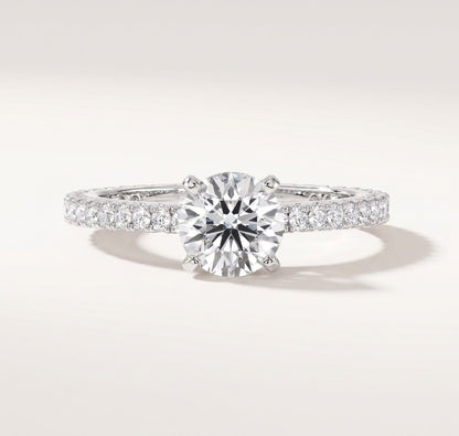 Round Solitaire Crusted Band