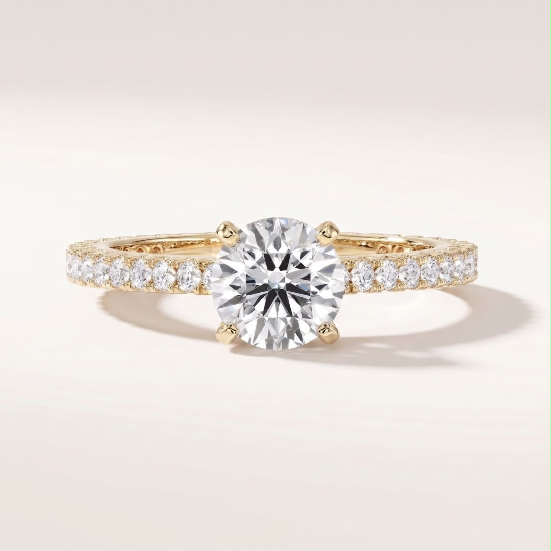 Round Solitaire Crusted Band
