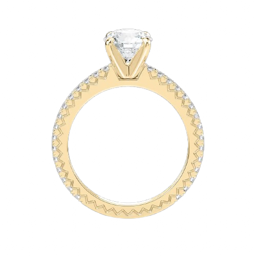 Round Solitaire Crusted Band