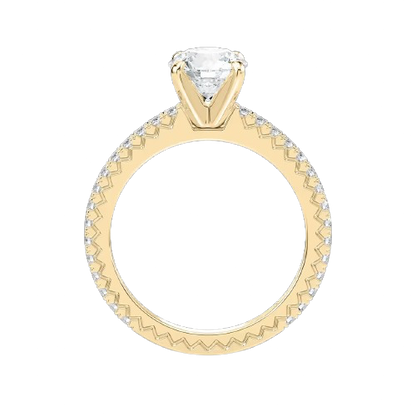 Round Solitaire Crusted Band