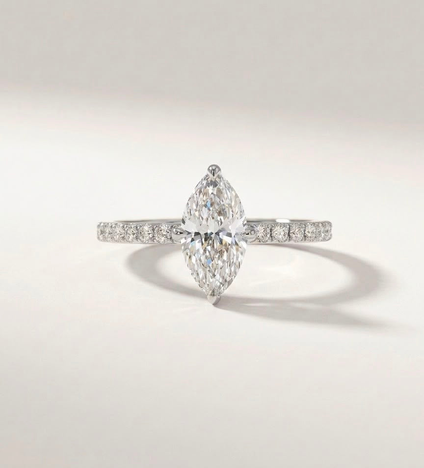 Marquise Cut Ring Crusted Band