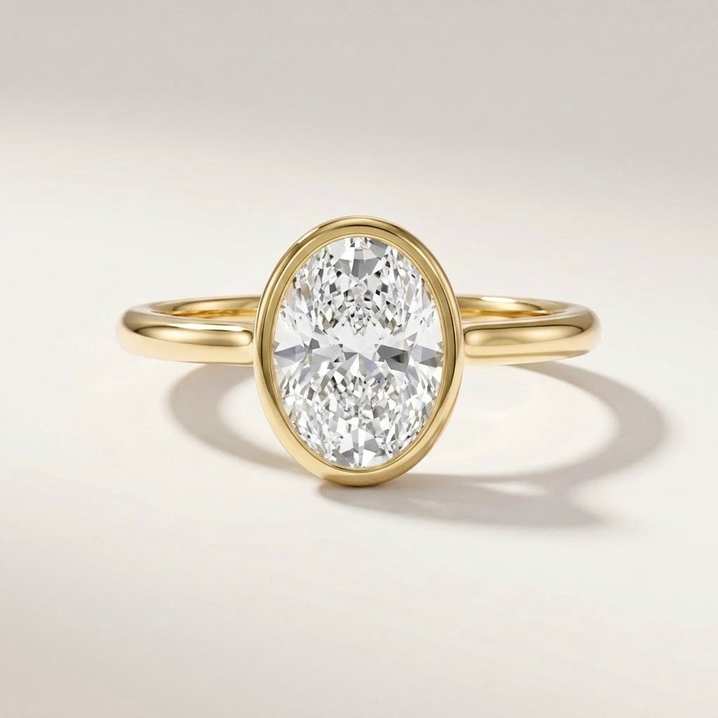 Bezel Oval Solitaire Ring