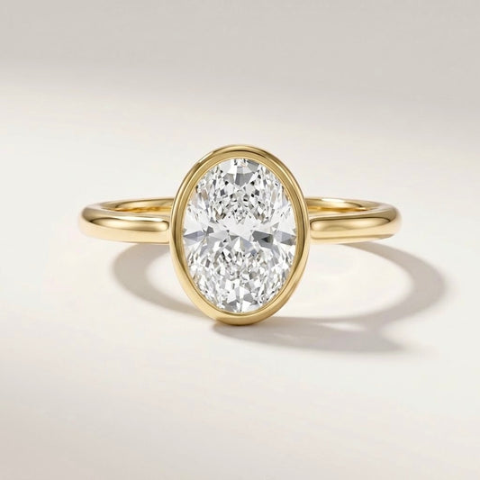 Bezel Oval Solitaire Ring