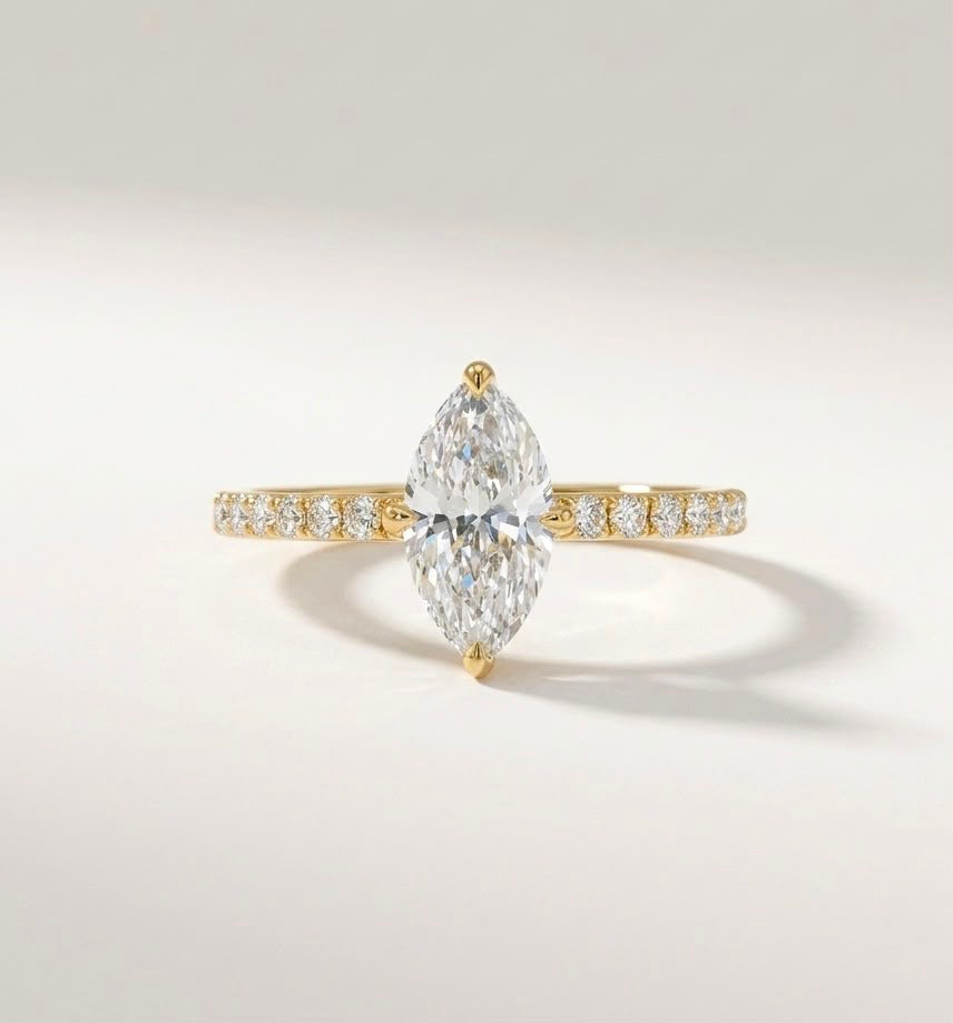 Marquise Cut Ring Crusted Band