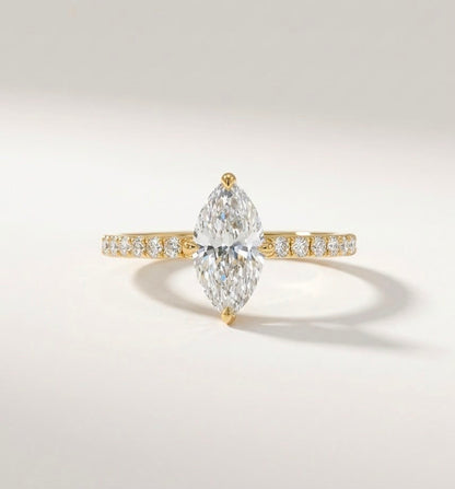 Marquise Cut Ring Crusted Band