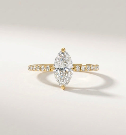 Marquise Cut Ring Crusted Band