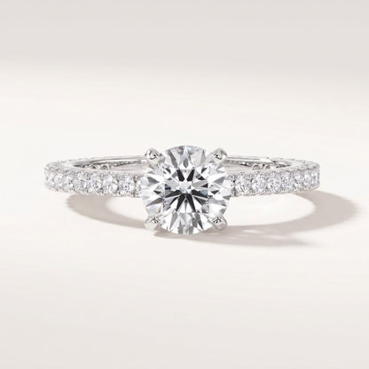 Round Solitaire Crusted Band