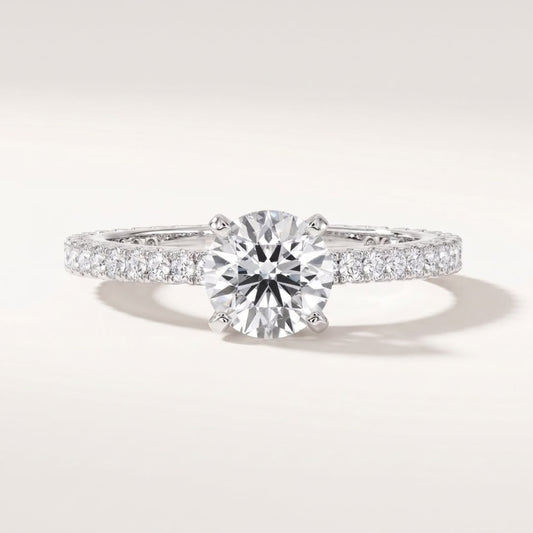 Round Solitaire Crusted Band
