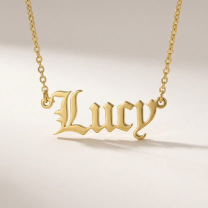 Old English Font Necklace