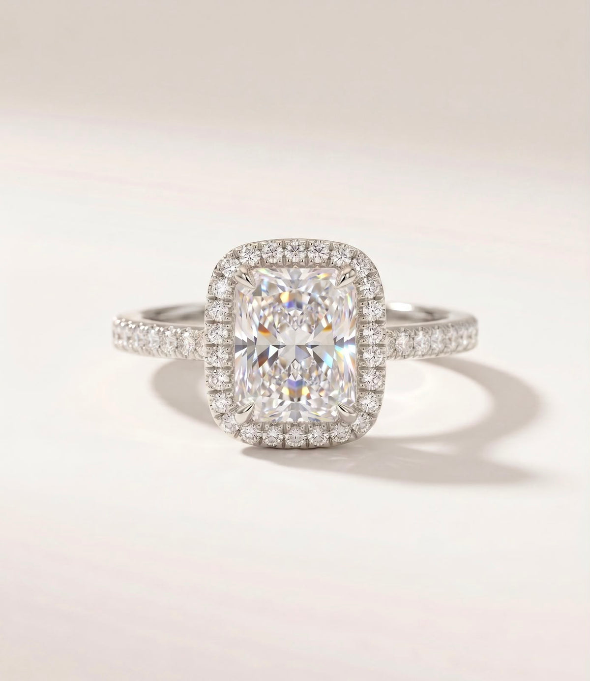 Elongated Cushion Halo Ring