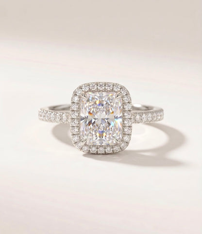 Elongated Cushion Halo Ring