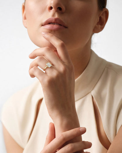 Bezel Emerald Solitaire Ring