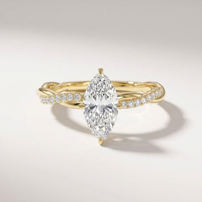 Marquise Cut Twisted Ring