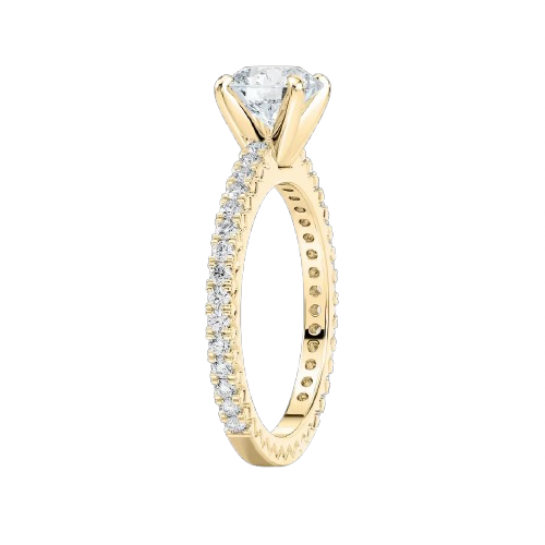 Round Solitaire Crusted Band