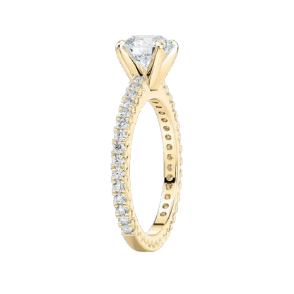 Round Solitaire Crusted Band