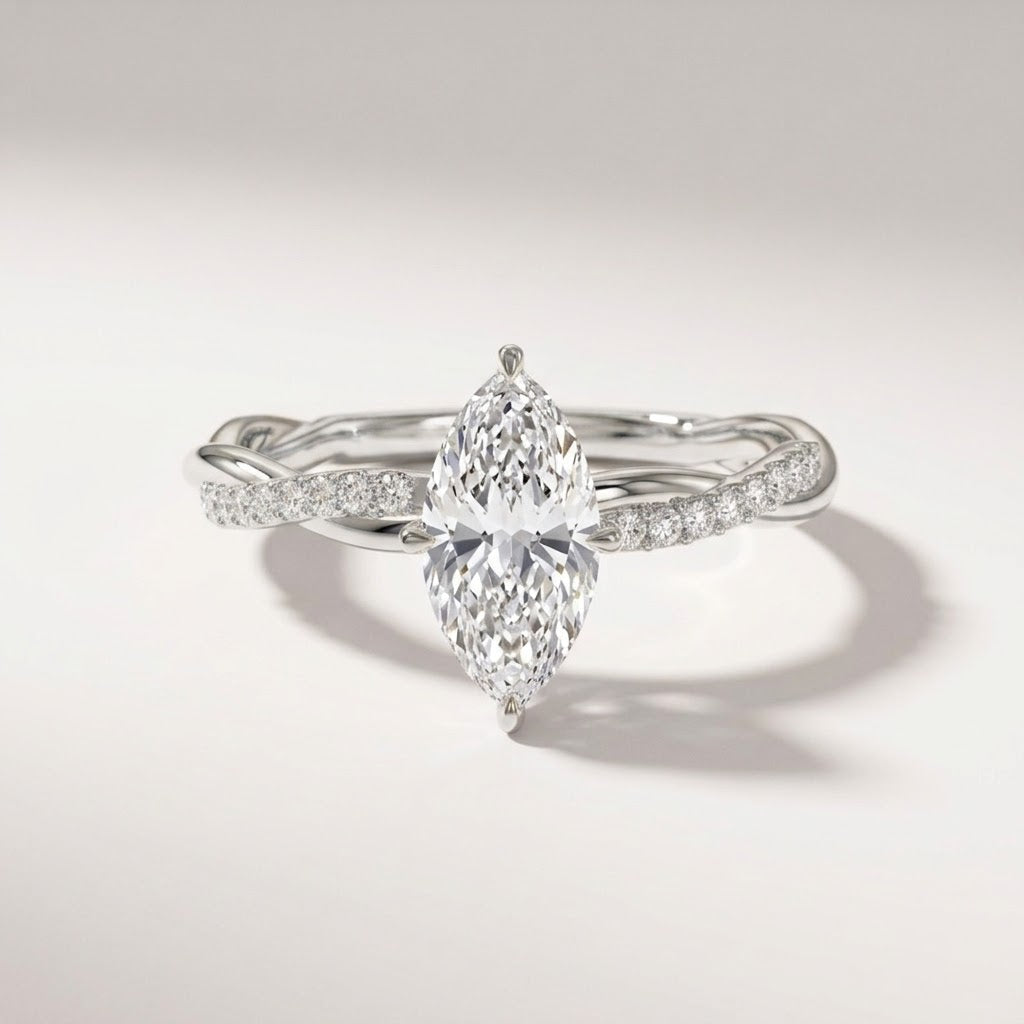 Marquise Cut Twisted Ring