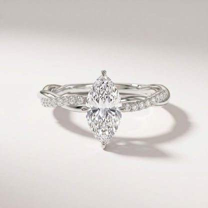 Marquise Cut Twisted Ring
