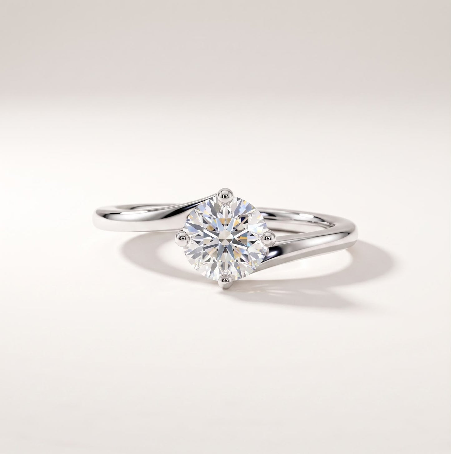 Round Solitaire Twisted Band