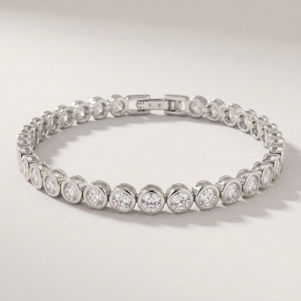 Round Bezel Tennis Bracelet