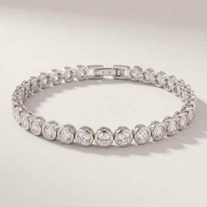 Round Bezel Tennis Bracelet