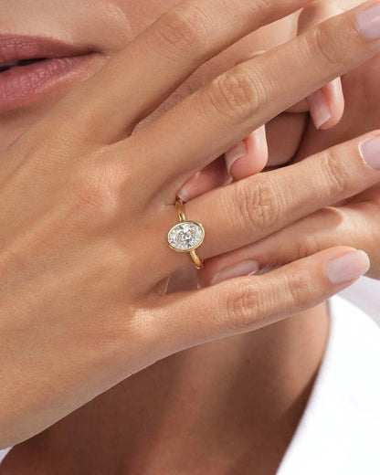 Bezel Oval Solitaire Ring