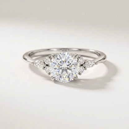 Round Cut Cluster Accent Ring