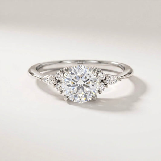 Round Cut Cluster Accent Ring