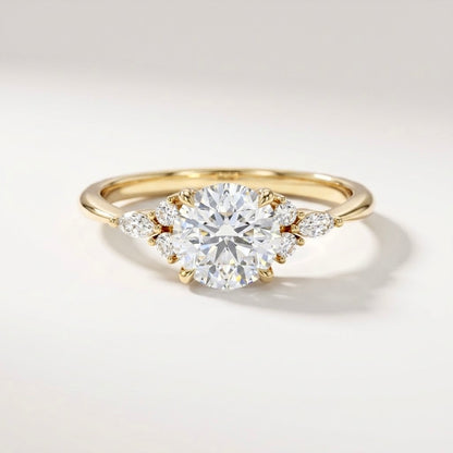 Round Cut Cluster Accent Ring