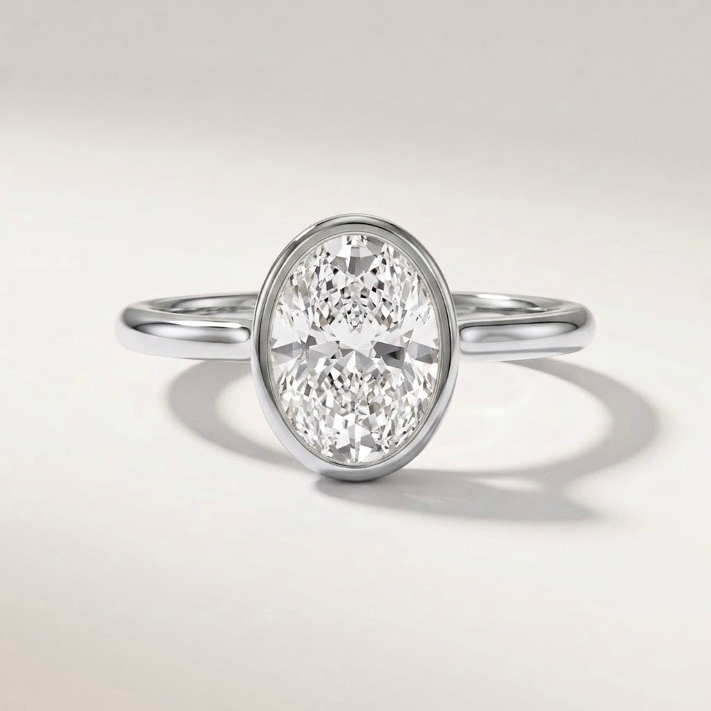 Bezel Oval Solitaire Ring