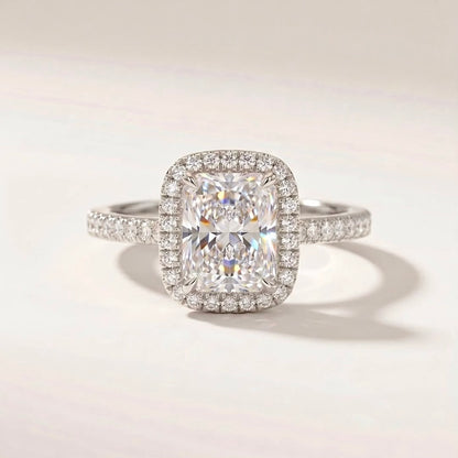 Elongated Cushion Halo Ring