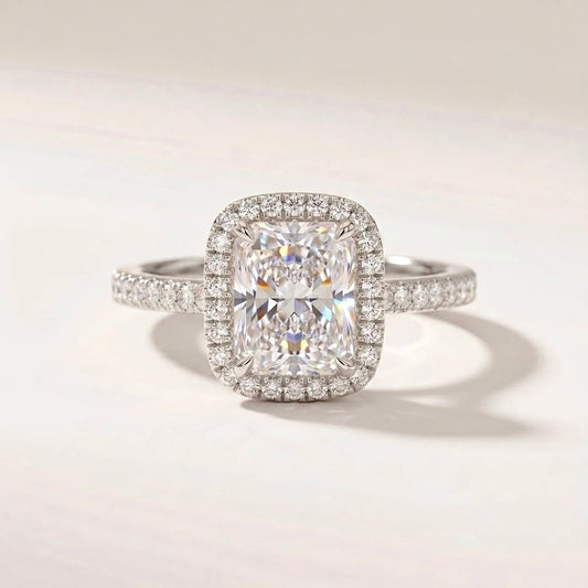Elongated Cushion Halo Ring