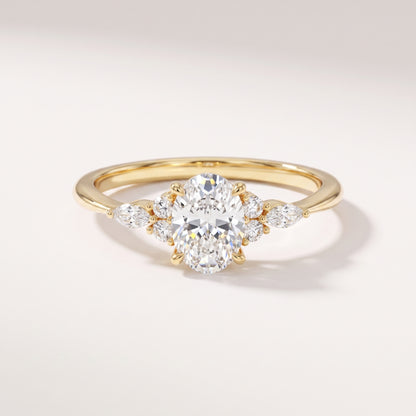 Oval Cut Cluster Accent Ring