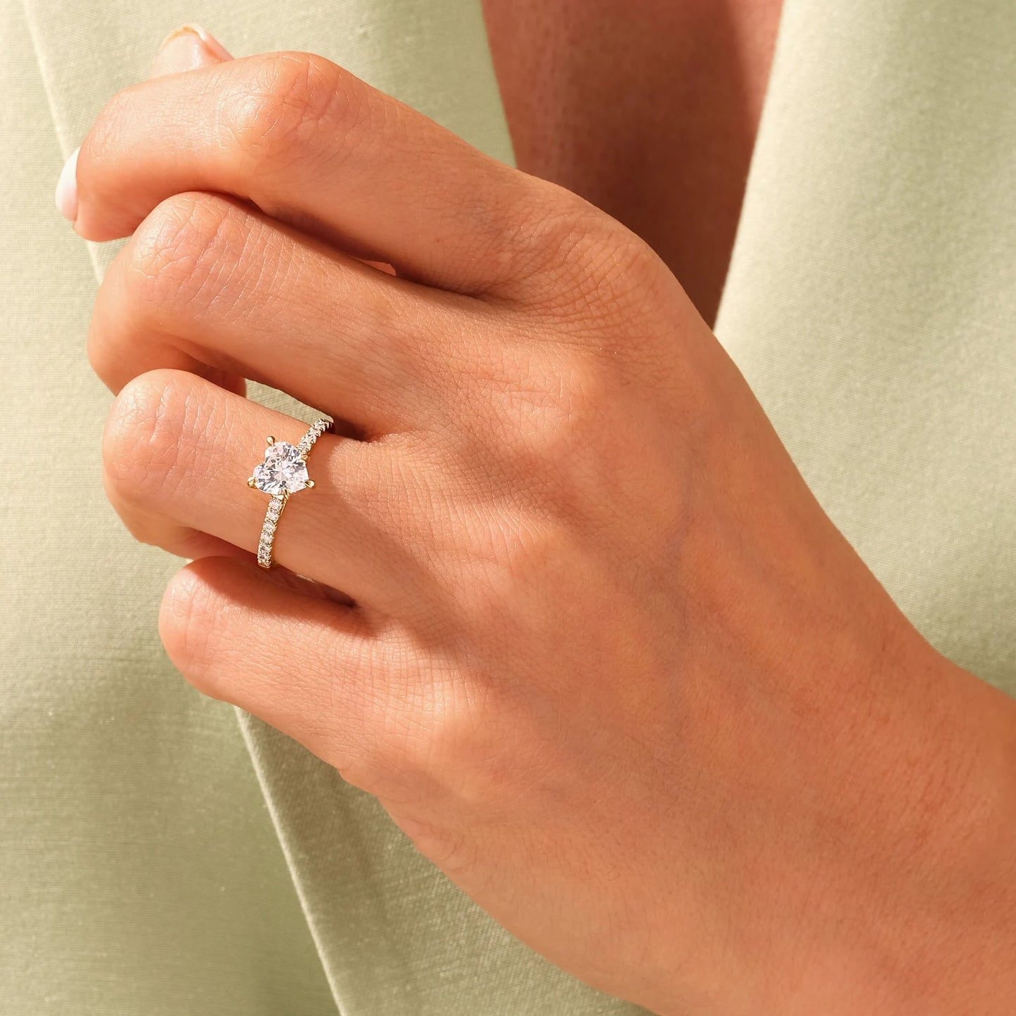 Heart Solitaire Ring