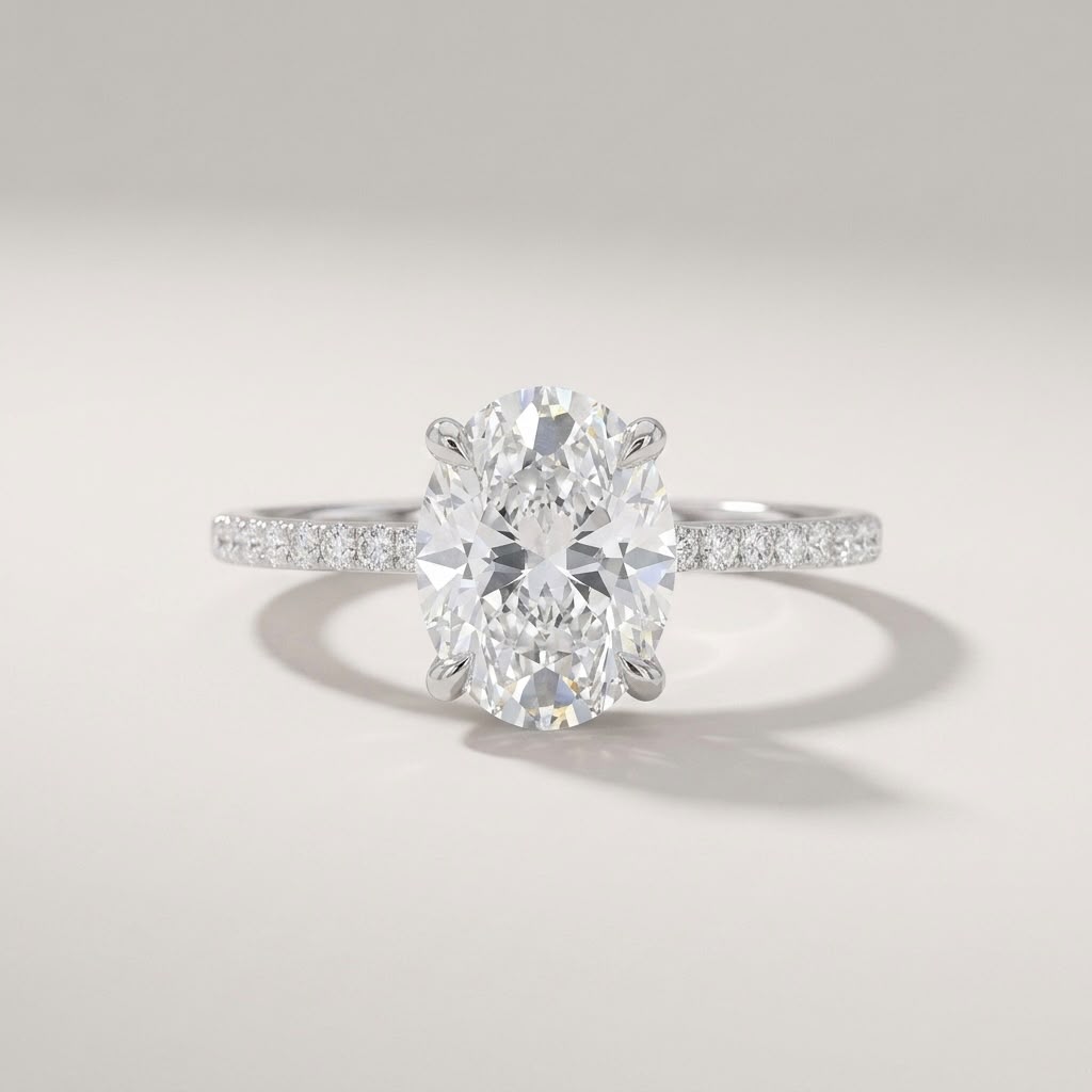 Oval Cut Crusted Band