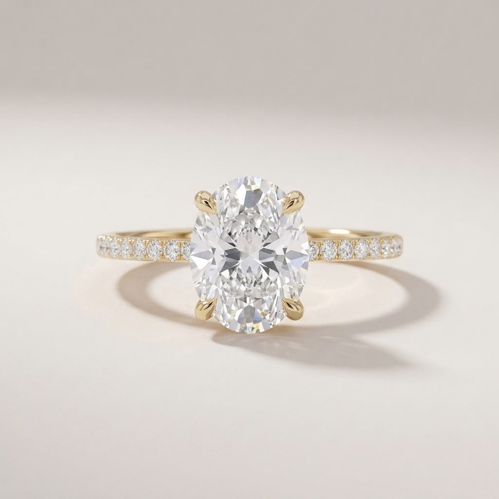 Oval Cut Crusted Band