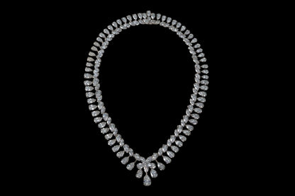 Diamond Drop Mixed Shape Couture Statement Necklace