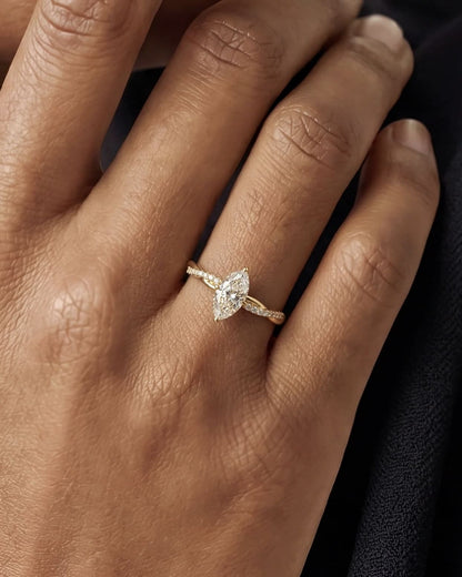Marquise Cut Twisted Ring