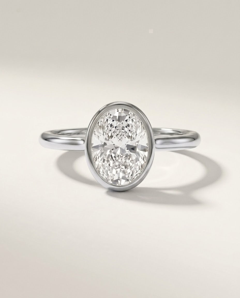 Bezel Oval Solitaire Ring