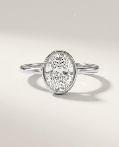 Bezel Oval Solitaire Ring