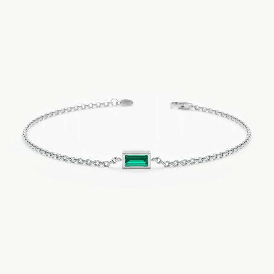 Minimalist Emerald Bracelet