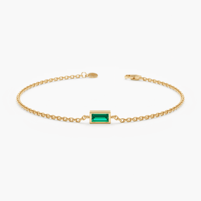 Minimalist Emerald Bracelet