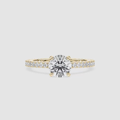 Round Solitaire Crusted Band