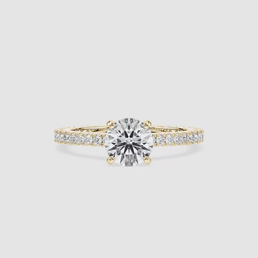 Round Solitaire Crusted Band