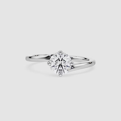 Round Solitaire Twisted Band