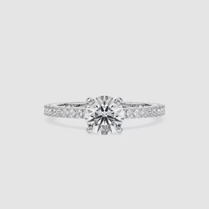 Round Solitaire Crusted Band